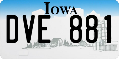 IA license plate DVE881