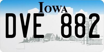 IA license plate DVE882