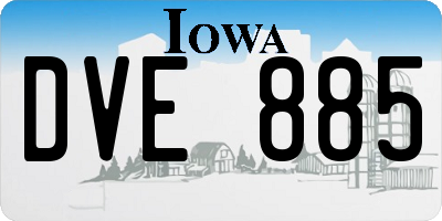 IA license plate DVE885