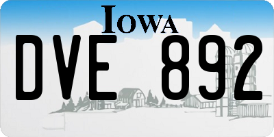 IA license plate DVE892