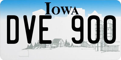 IA license plate DVE900