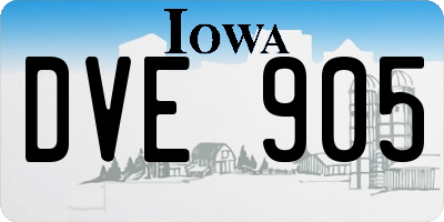 IA license plate DVE905