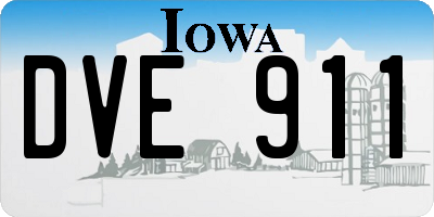 IA license plate DVE911
