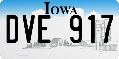 IA license plate DVE917