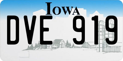 IA license plate DVE919