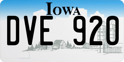 IA license plate DVE920
