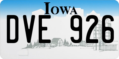 IA license plate DVE926