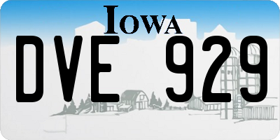 IA license plate DVE929
