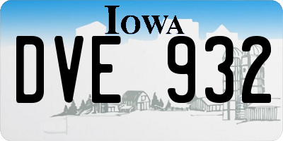 IA license plate DVE932