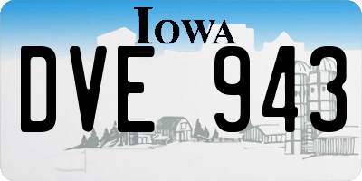 IA license plate DVE943