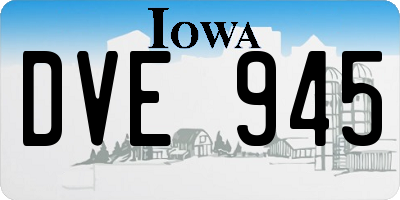 IA license plate DVE945