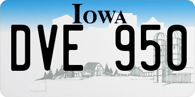 IA license plate DVE950