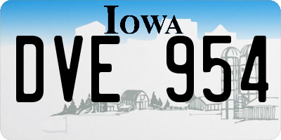 IA license plate DVE954