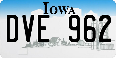 IA license plate DVE962