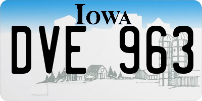 IA license plate DVE963