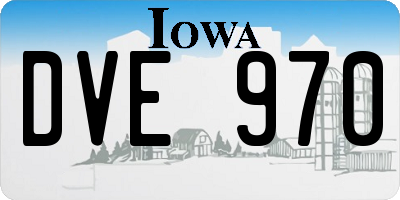 IA license plate DVE970