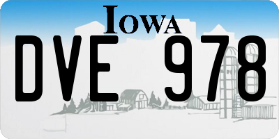 IA license plate DVE978
