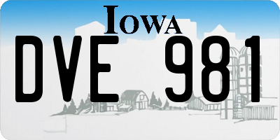 IA license plate DVE981