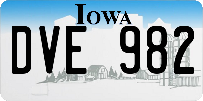 IA license plate DVE982
