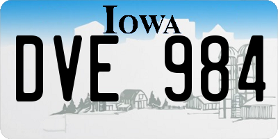 IA license plate DVE984