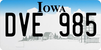 IA license plate DVE985