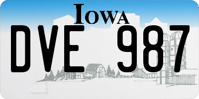 IA license plate DVE987