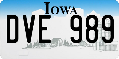 IA license plate DVE989