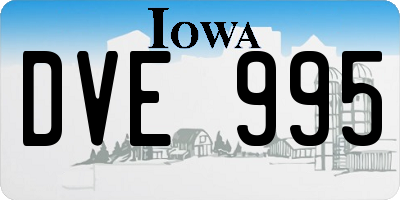 IA license plate DVE995