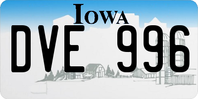 IA license plate DVE996