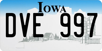 IA license plate DVE997