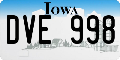 IA license plate DVE998