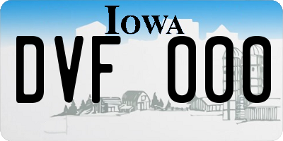 IA license plate DVF000