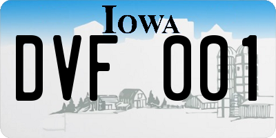 IA license plate DVF001