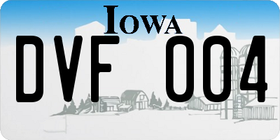IA license plate DVF004