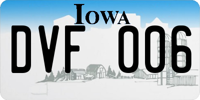 IA license plate DVF006