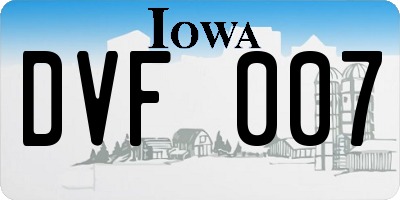 IA license plate DVF007