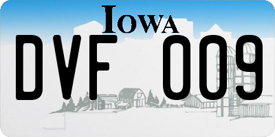 IA license plate DVF009