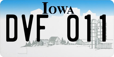 IA license plate DVF011