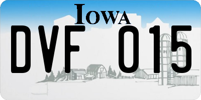 IA license plate DVF015