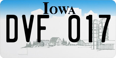 IA license plate DVF017