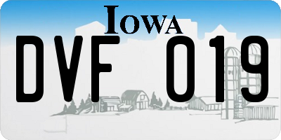 IA license plate DVF019