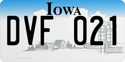 IA license plate DVF021
