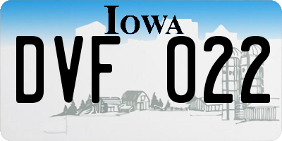 IA license plate DVF022
