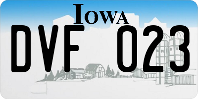 IA license plate DVF023
