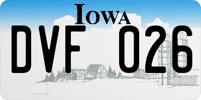 IA license plate DVF026