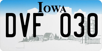 IA license plate DVF030