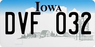 IA license plate DVF032