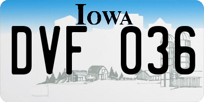 IA license plate DVF036