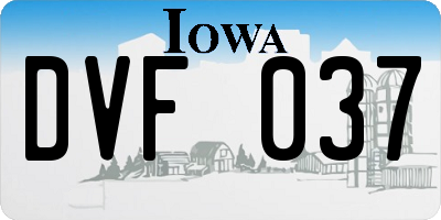 IA license plate DVF037