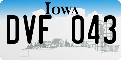 IA license plate DVF043